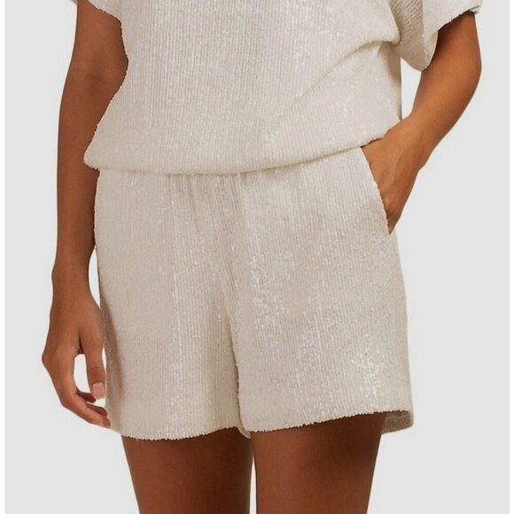 💕TRINA TURK💕 Idol Shorts ~ All That Glitters Sequin White XL NWT - Picture 6 of 12